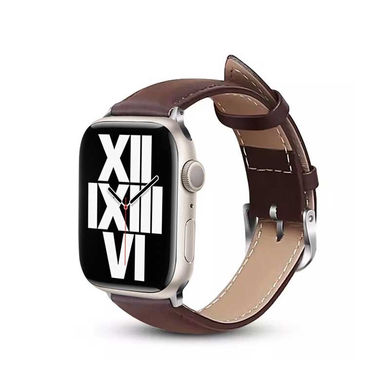 Crong Noble Band ehtsast nahast rihm Apple Watchile 42/44/45mm, pruun hind ja info | Nutikellade aksessuaarid ja tarvikud | hansapost.ee