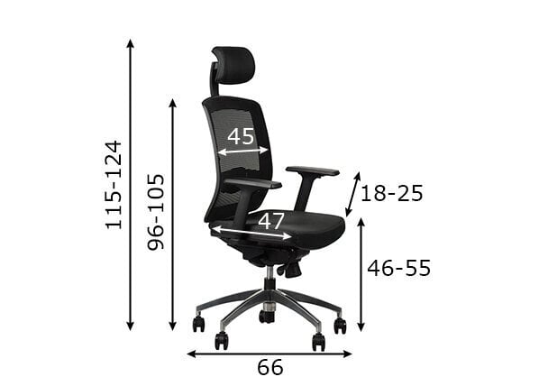 Kontoritool A2A GN-301, alumiinium/must цена и информация | Kontoritoolid | hansapost.ee