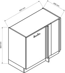 Угловой напольный кухонный шкаф CLARA, дуб цена и информация | Кухонные шкафчики | hansapost.ee