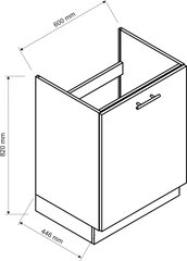 Напольный кухонный шкафчик для раковины CLARA, дуб цена и информация | Кухонные шкафчики | hansapost.ee