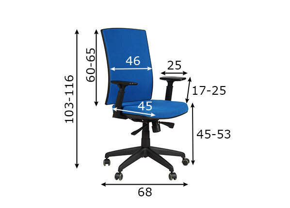 Kontoritool A2A KB-8922B, sinine цена и информация | Kontoritoolid | hansapost.ee