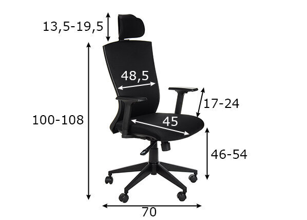 Kontoritool Stema HG-0004F, must hind ja info | Kontoritoolid | hansapost.ee