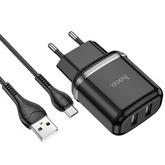 Сетевая зарядка HOCO N4 c 2 USB + Type-C (2.4A), белая цена и информация | Зарядные устройства для телефонов | hansapost.ee