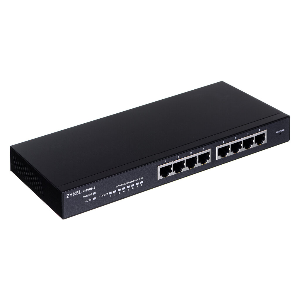 Zyxel GS1915-8 Managed L2 Gigabit Ethernet (10/100/1000) Black цена и информация | Võrgulülitid | hansapost.ee