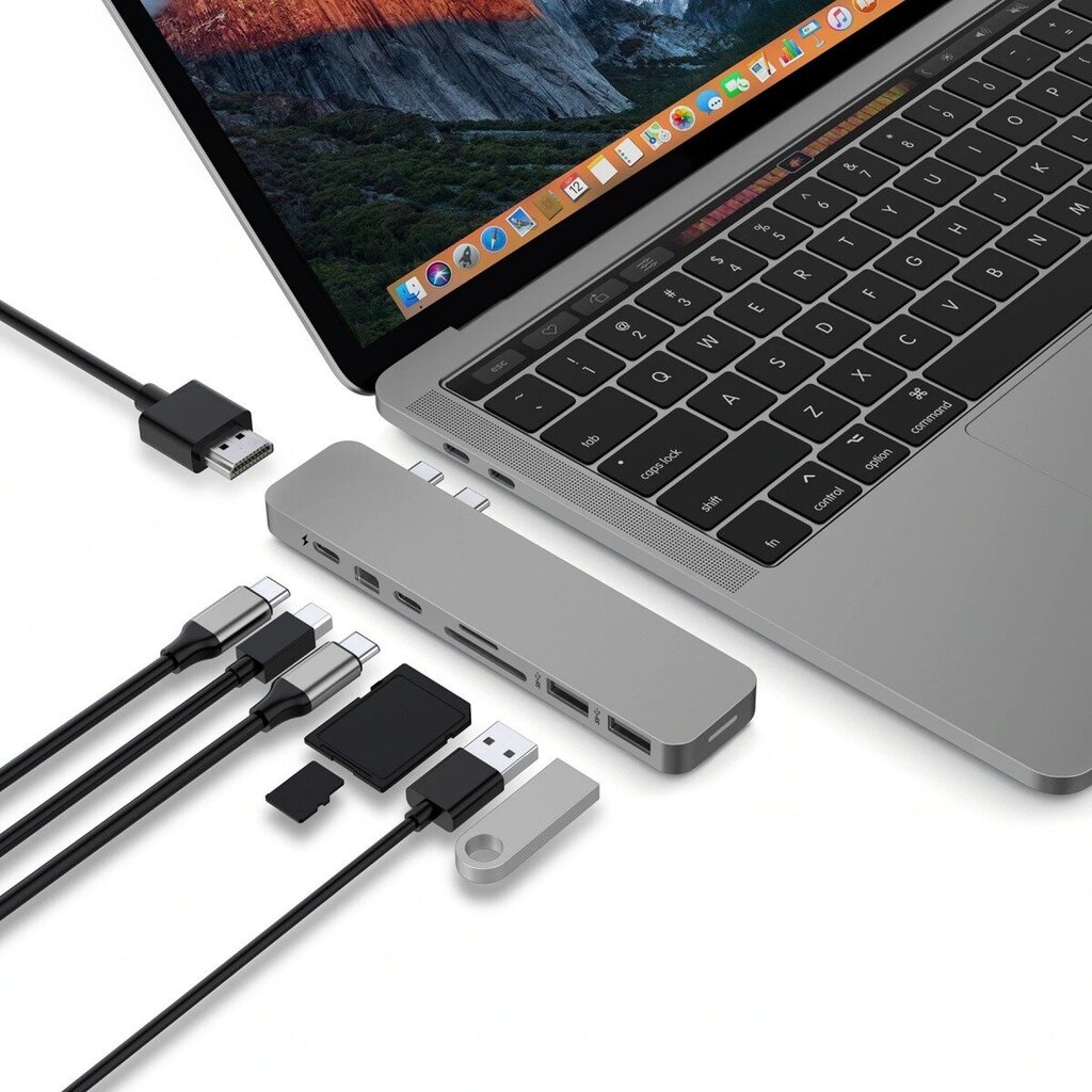 HyperDrive Hyper PRO 8-in-2 USB-C jaotur / HDMI / DP / USB-CA / GRA цена и информация | USB adapterid ja jagajad | hansapost.ee