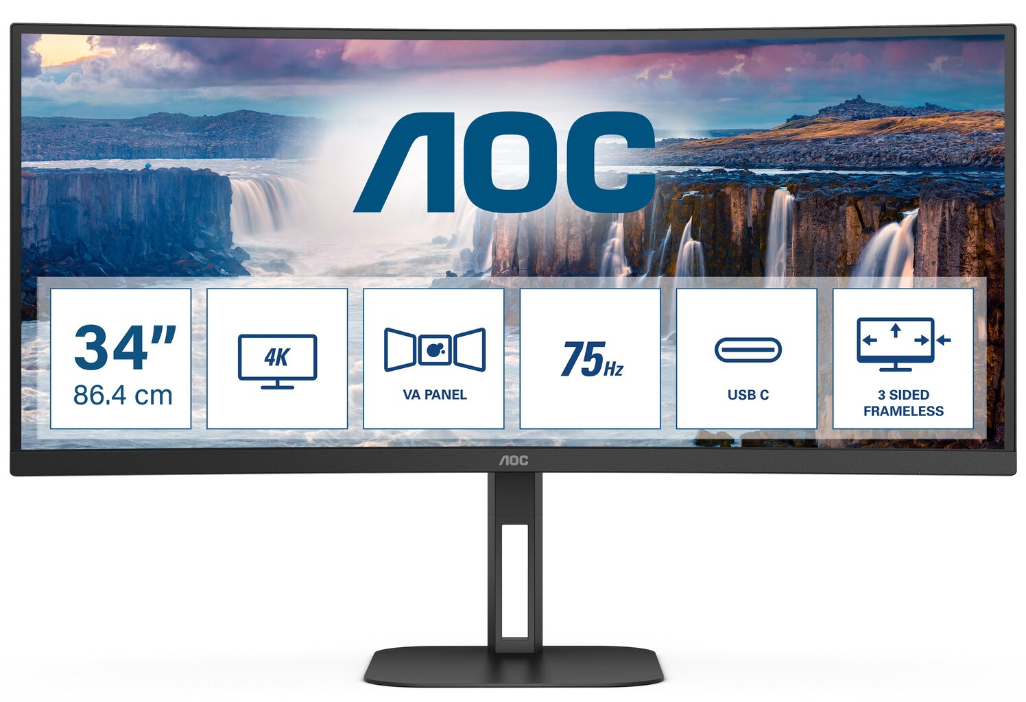 AOC V5 CU34V5C 34" Wide Quad HD LED CU34V5C/BK price and information | Monitorid | hansapost.ee