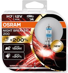Автомобильные лампы Osram Night Breaker 200 H7, 2 шт. цена и информация | Автомобильная ксеноновая лампа D2R 6000К (Китай) | hansapost.ee