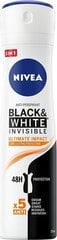 Pihustatav deodorant Nivea Black & White Invisible Ultimate Impact 5in1150 ml hind ja info | Deodorandid | hansapost.ee