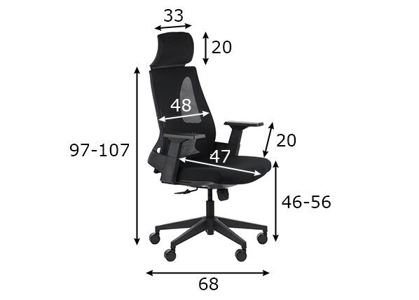 Kontoritool Stema Olton H, must hind ja info | Kontoritoolid | hansapost.ee