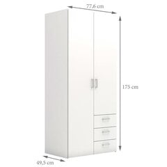 Шкаф Space 175 см, белый цена и информация | Шкафы | hansapost.ee