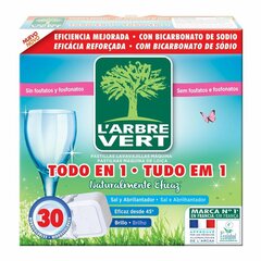 Таблетки для посудомоечной машины L'Arbre Vert All in One, 30 шт. цена и информация | Средства для мытья посуды | hansapost.ee