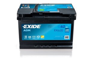 Käivitusaku Exide AGM 62Ah 680A 242x175x190-+ hind ja info | Exide Autokaubad | hansapost.ee