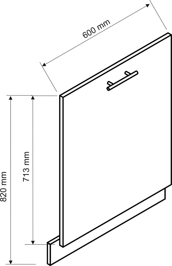 Nõudepesumasina esiosa VITA FZ 59,6x71,3 cm (FZ 60 P.U.), valge цена и информация | Köögikapid | hansapost.ee