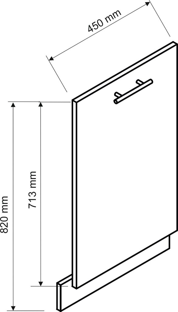 Nõudepesumasina esiosa NATALIA FZ.45 P.Z (44,6x71,3 cm), hall hind ja info | Köögikapid | hansapost.ee