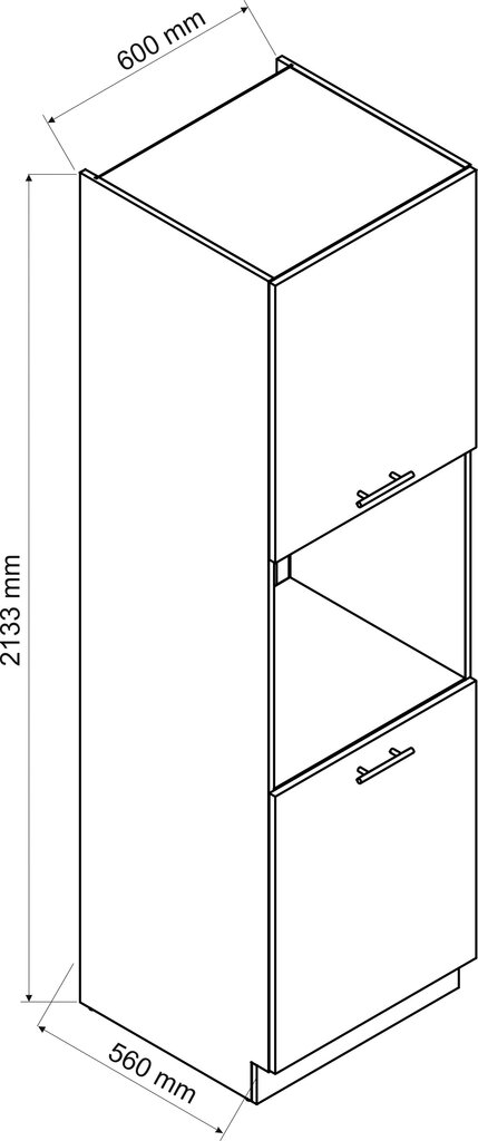 Köögikapp ahjule NATALIA D60PK/2133 P/l, hall цена и информация | Köögikapid | hansapost.ee