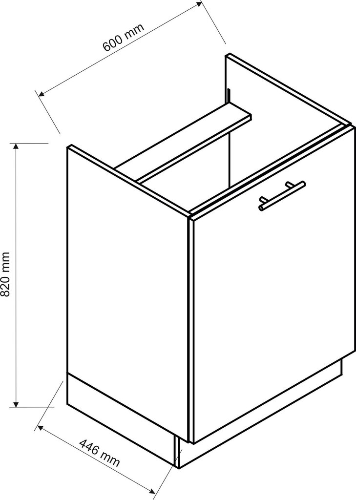 Köögikapp NATALIA D60PC P/L, hall цена и информация | Köögikapid | hansapost.ee