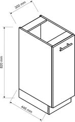 Напольный кухонный шкаф NATALIA D30 P/L, серый цена и информация | Кухонные шкафчики | hansapost.ee