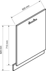 Передняя часть посудомоечной машины CLARA 59.6x71.3 см, дуб цена и информация | Кухонные шкафчики | hansapost.ee