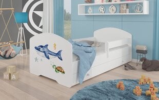 Детская кровать Pepe Barrier Sea Animals 160x80см + Матрас + Ящик цена и информация | Детские кровати | hansapost.ee