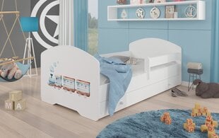 Детская кровать Pepe Barrier Railway 160x80см + Матрас + Ящик цена и информация | Детские кровати | hansapost.ee