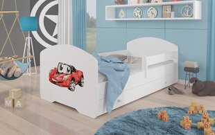 Lastevoodi Pepe Barrier Red Car 160x80cm + madrats + sahtel цена и информация | Детские кровати | hansapost.ee