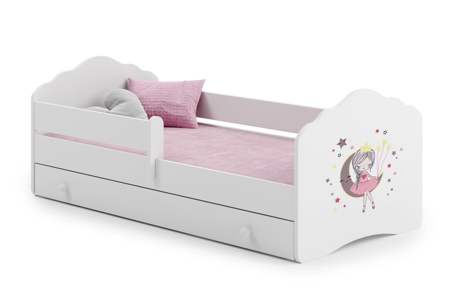 Lastevoodi Casimo Barrier Sleeping Princess 160x80cm + madrats + sahtel цена и информация | Lastevoodid | hansapost.ee