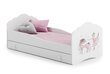 Lastevoodi Casimo Ballerina with Unicorn 160x80cm + madrats + sahtel hind ja info | Lastevoodid | hansapost.ee