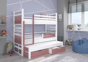 Детская кровать Hippo 208x97x175 см, белая/розовая цена и информация | Детские кровати | hansapost.ee