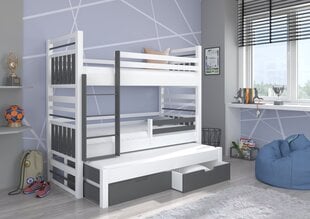 Детская кровать Hippo 208x97x175 см, белая/серая цена и информация | Детские кровати | hansapost.ee