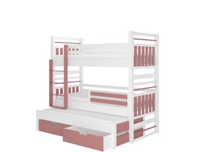 Детская кровать Hippo 190x87x175 см, белый/розовый цена и информация | Детские кровати | hansapost.ee