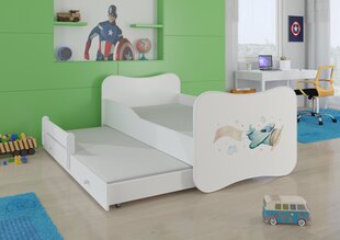 Детская кровать Gonzalo II Plane with a Banner 160x80см + матрас цена и информация | Детские кровати | hansapost.ee