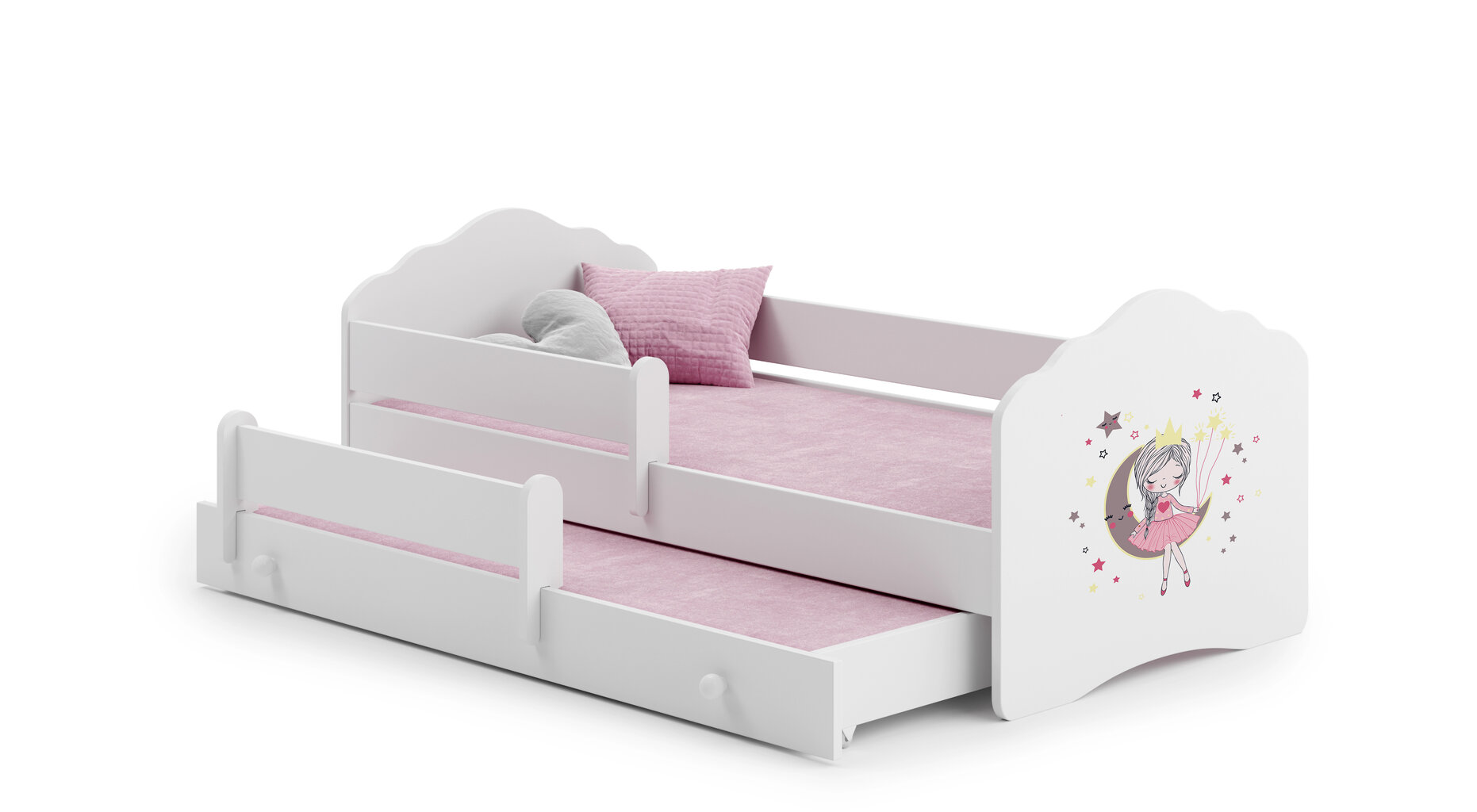 Lastevoodi Casimo II Barrier Sleeping Princess 160x80cm + madrats hind ja info | Lastevoodid | hansapost.ee