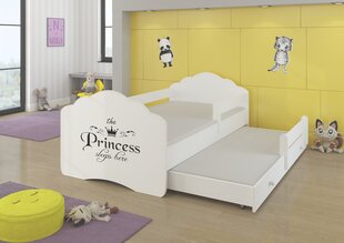 Lastevoodi Casimo II Barrier Princess Black 160x80cm + Madrats цена и информация | Детские кровати | hansapost.ee