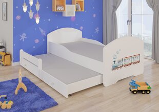 Детская кровать Pepe II Railway 160x80см + Матрас цена и информация | Детские кровати | hansapost.ee
