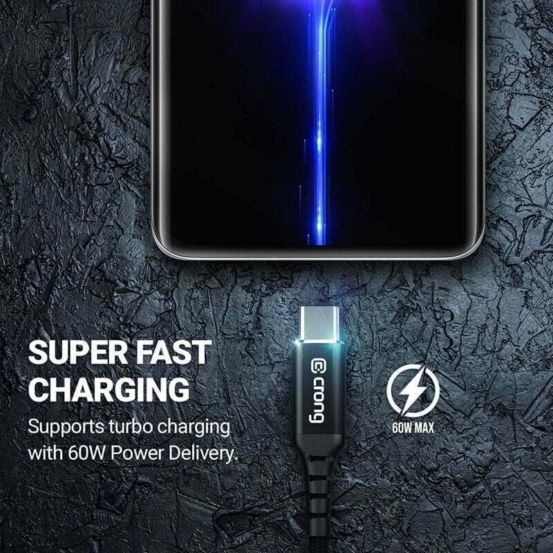 Crong Armor Link, USB-C - USB-C, 1.5 m цена и информация | Mobiiltelefonide kaablid | hansapost.ee