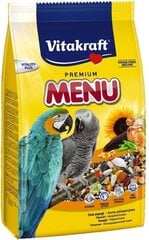 Vitakraft premium menüütoit 1kg papagoidele 2110601 hind ja info | Toit lindudele | hansapost.ee