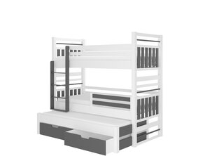 Детская кровать Hippo 190x87x175см, белая/серая цена и информация | Детские кровати | hansapost.ee