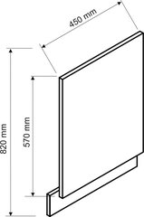 Nõudepesumasina esiosa NATALIA FZ.45 P.O (44,6x57), hall hind ja info | Köögikapid | hansapost.ee