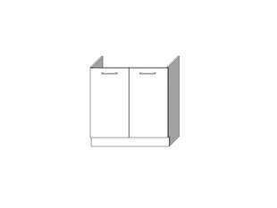 Напольный кухонный шкаф для мойки VITA D80ZL, белый цена и информация | Кухонные шкафчики | hansapost.ee