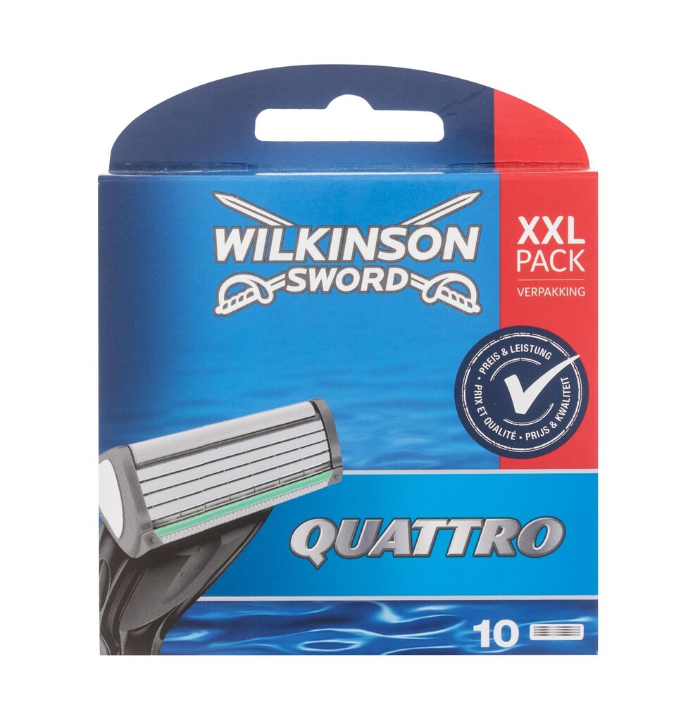 Raseerimispead Wilkinson Sword Quattro Plus, 10 tk. hind ja info | Raseerimisvahendid | hansapost.ee