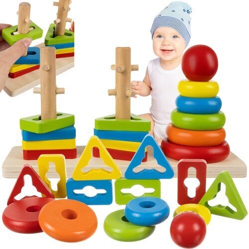 Puidust sorteerija-pusle цена и информация | Arendavad laste mänguasjad | hansapost.ee