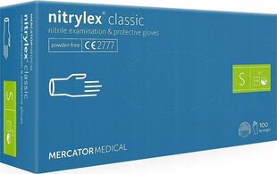 Ühekordsed nitriilkindad Mercator Nitrylex Classic, suurus S, 100 tk. hind ja info | Töökindad | hansapost.ee