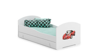 Lastevoodi Pepe Red Car 160x80cm + madrats + sahtel hind ja info | Lastevoodid | hansapost.ee