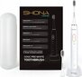 Shona Pro elektriline IPX7 Sonic hambahari 5 režiimiga / 3x kiirus + reisikohver (kaasas 2 pead) valge цена и информация | Elektrilised hambaharjad | hansapost.ee