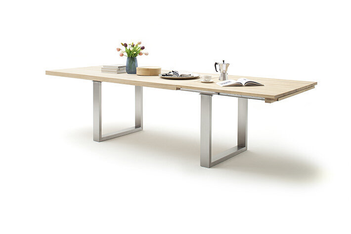 Pikendatav laud MC Akcent Dayton, 220/320x100 cm, helepruun/hõbedane hind ja info | Köögilauad, söögilauad | hansapost.ee