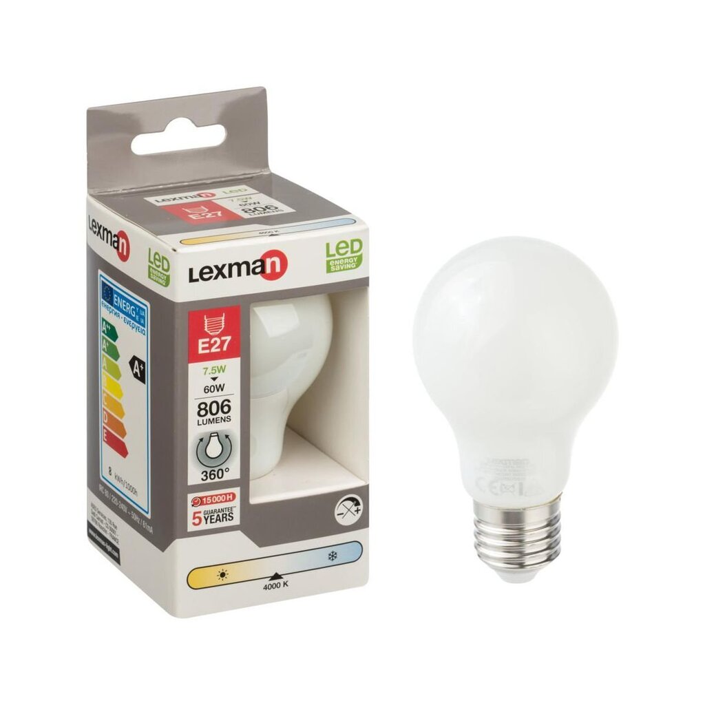 LED pirn Lexman E27 7,5W 806lm цена и информация | Lambipirnid ja LED-pirnid | hansapost.ee