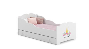 Lastevoodi Ximena Unicorn 160x80cm + madrats + sahtel цена и информация | Детские кровати | hansapost.ee
