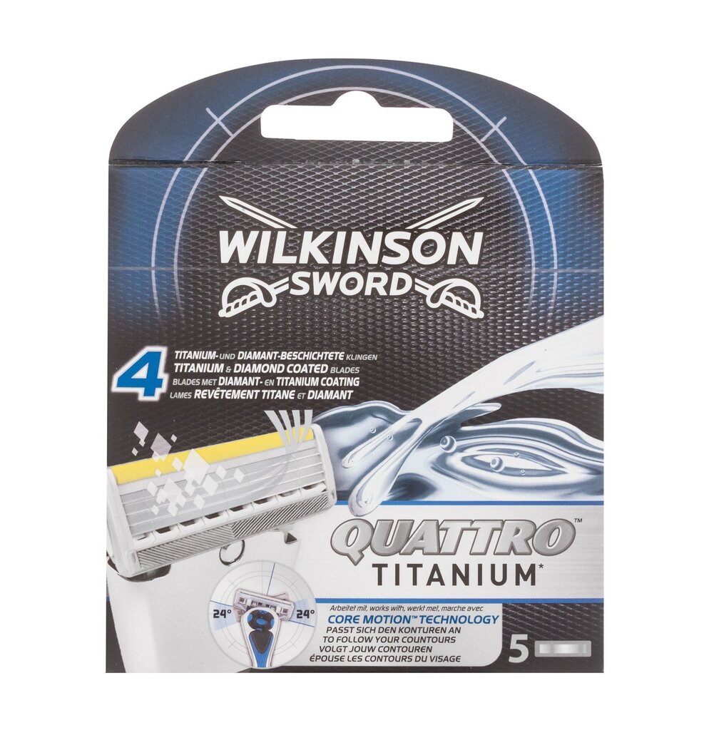 Raseerimispead Wilkinson Quattro Titanium Core Motion, 5 tk. цена и информация | Raseerimisvahendid | hansapost.ee