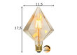 Dekoratiivne teemanti kujuline LED pirn sokliga E27, 1,65W цена и информация | Lambipirnid ja LED-pirnid | hansapost.ee