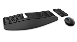 Беспроводная клавиатура и мышь Microsoft Sculpt Ergonomic, черная цена и информация | Клавиатуры | hansapost.ee